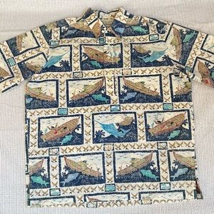 Detrich Varez by Reyn Spooner pull over reverse print Hawaiian shirt, size XL